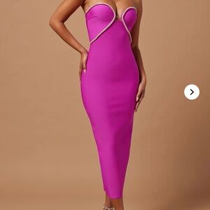 Elegant Pink Strapless Dress